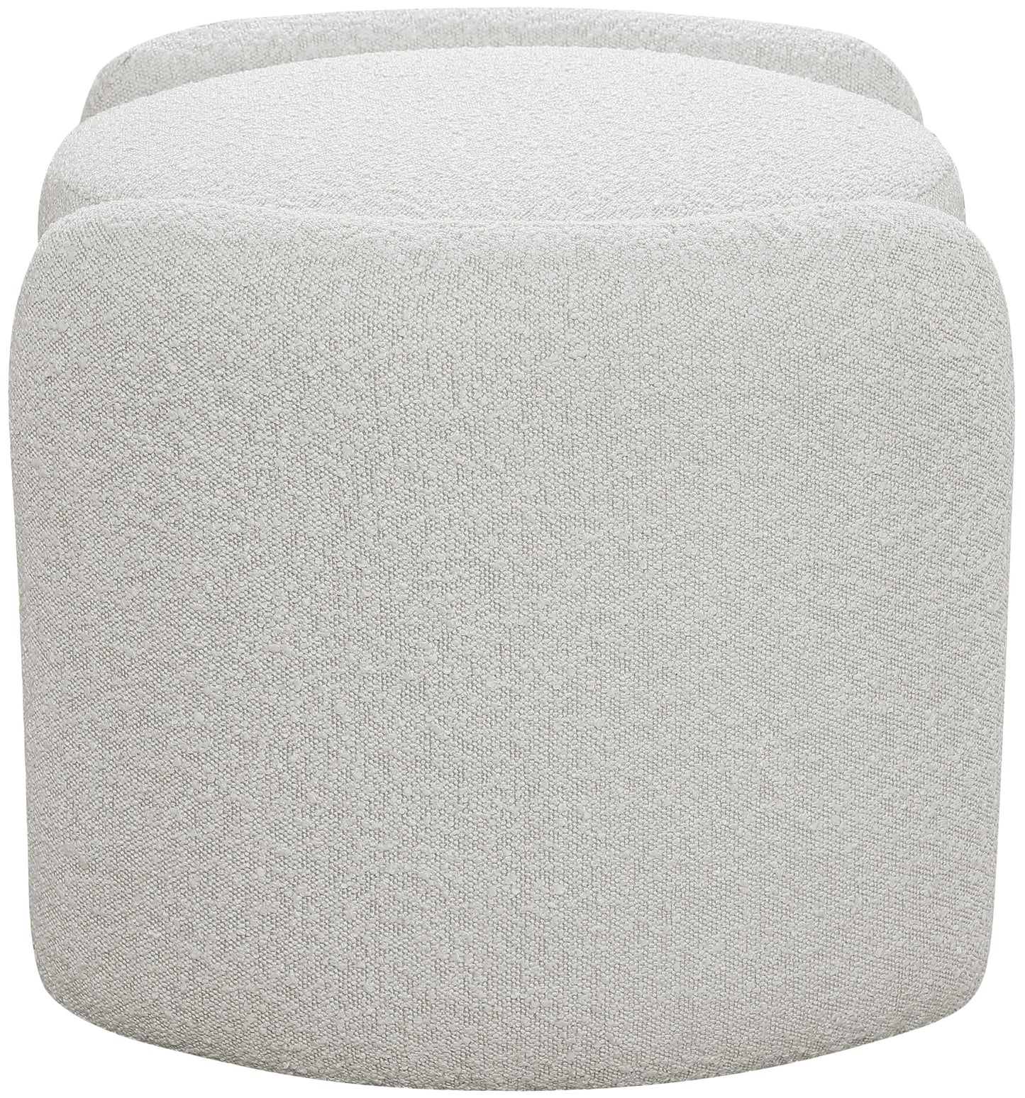 sedona cream boucle fabric ottoman cream