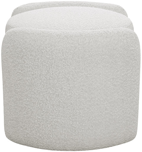 Sedona Cream Boucle Fabric Ottoman Cream