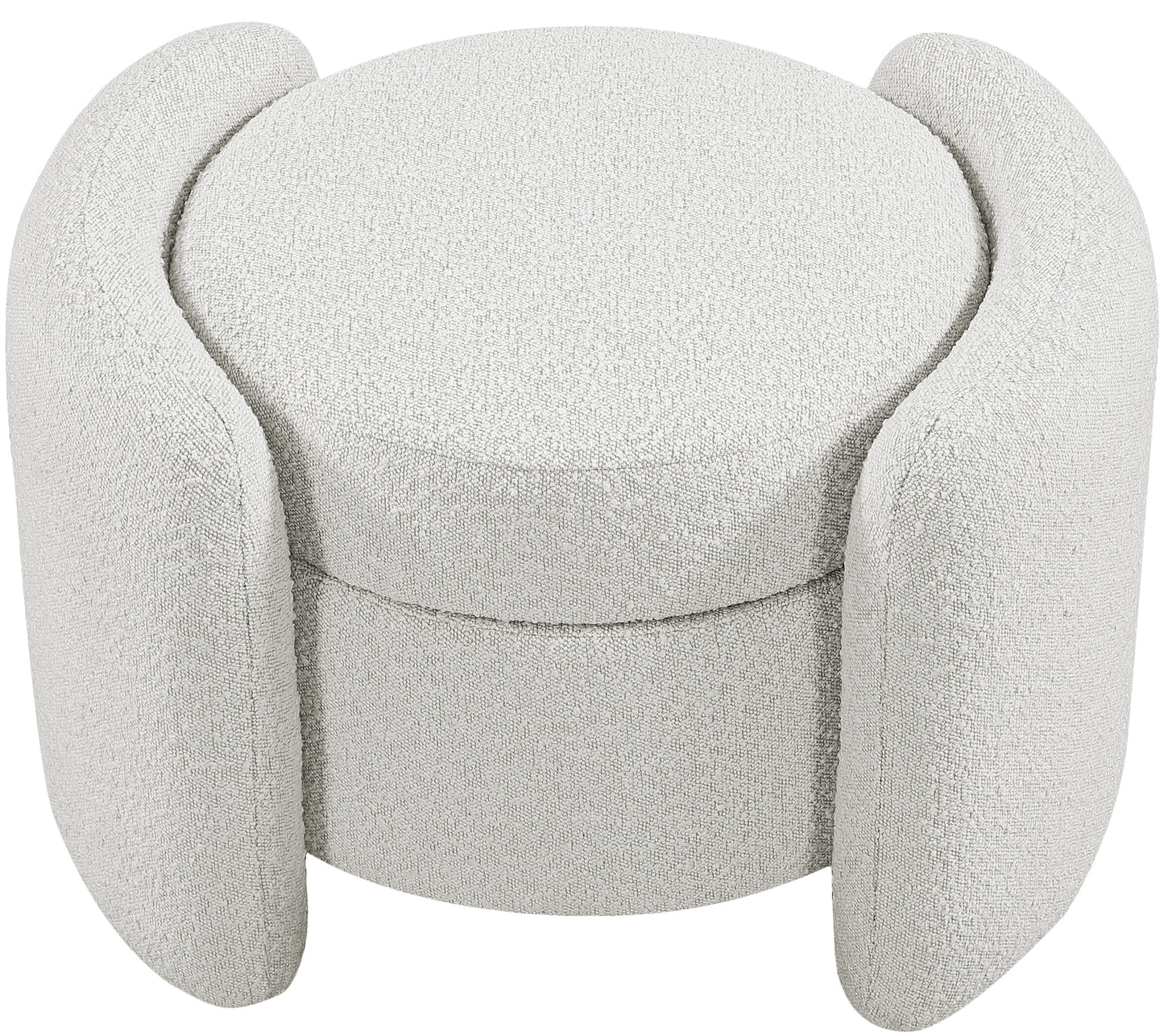 sedona cream boucle fabric ottoman cream