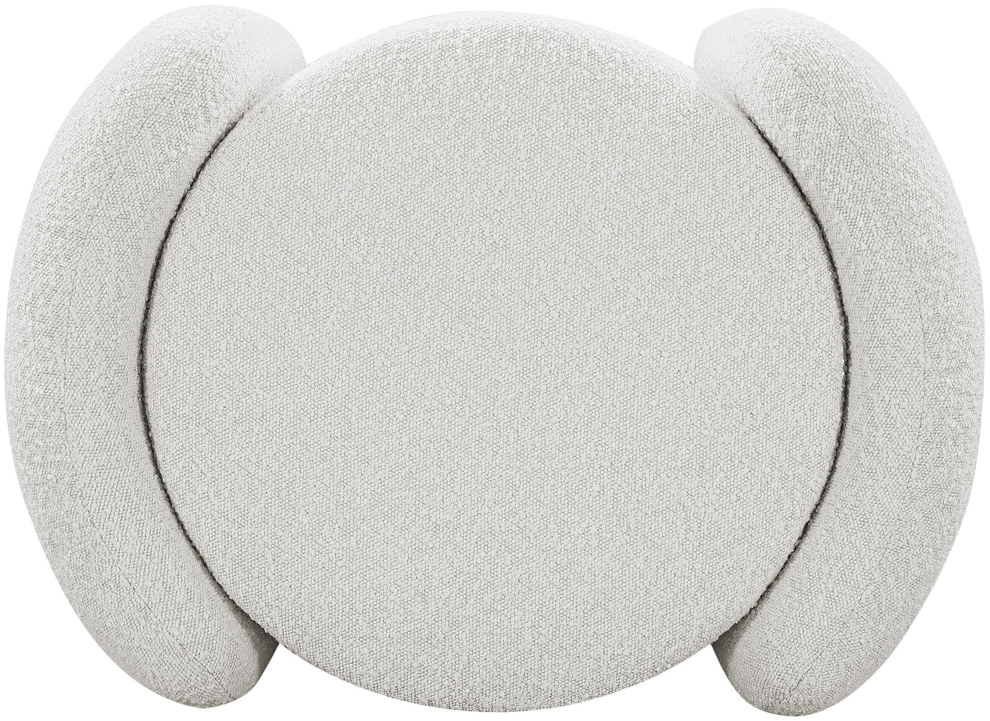 sedona cream boucle fabric ottoman cream
