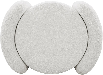 Sedona Cream Boucle Fabric Ottoman Cream