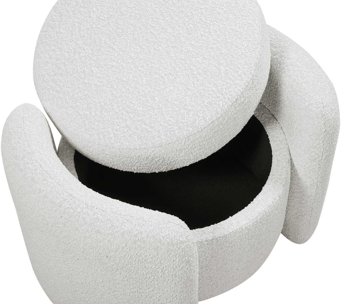 sedona cream boucle fabric ottoman cream