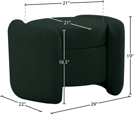 Sedona Green Boucle Fabric Ottoman Green