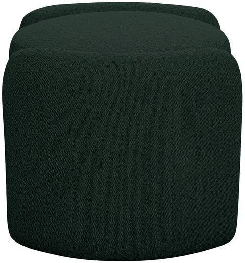 Sedona Green Boucle Fabric Ottoman Green
