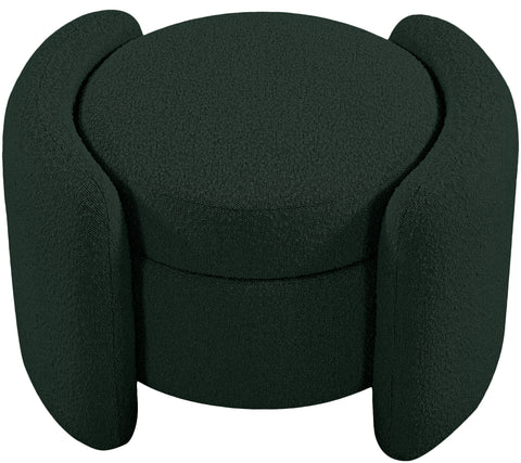 Sedona Green Boucle Fabric Ottoman Green