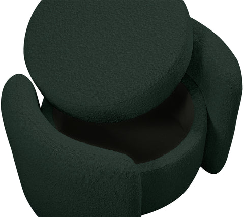 Sedona Green Boucle Fabric Ottoman Green