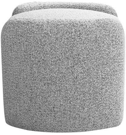 Sedona Grey Boucle Fabric Ottoman Grey