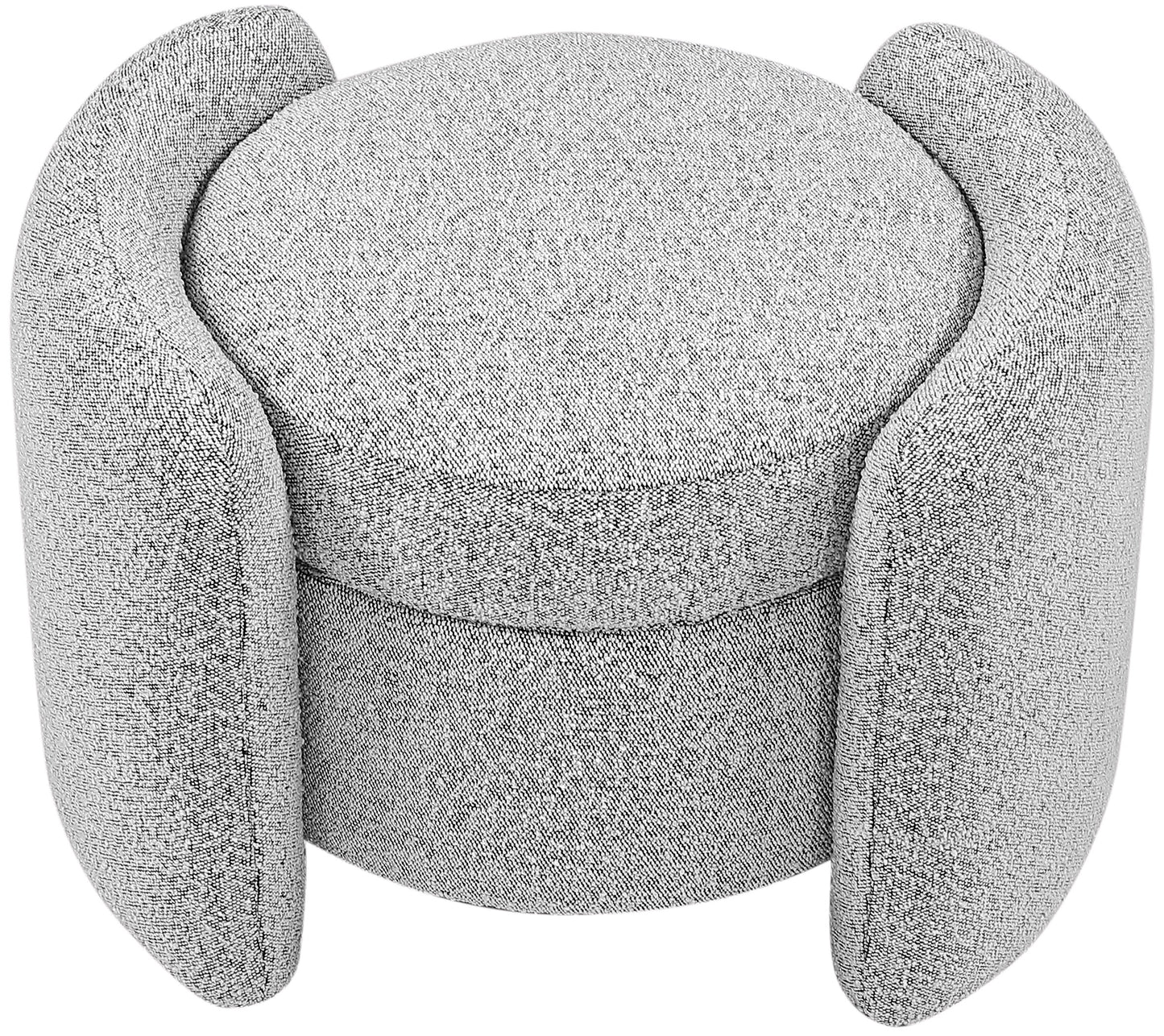 sedona grey boucle fabric ottoman grey
