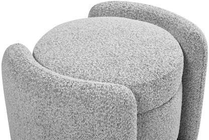 Sedona Grey Boucle Fabric Ottoman Grey