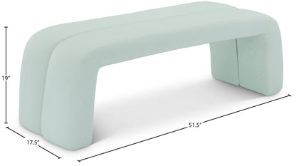 Zara Mint Faux Leather Bench Mint