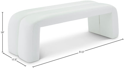 Zara White Faux Leather Bench White