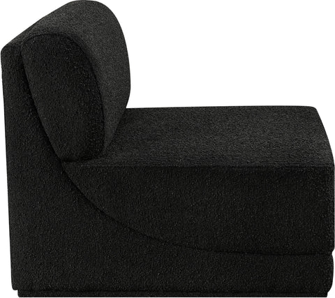 Rudy Black Boucle Fabric Armless Armless