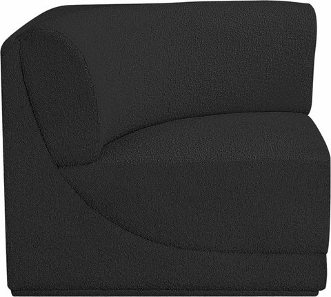 Estelle Black Boucle Fabric Upholstered Modular Corner Chair, 1 Piece