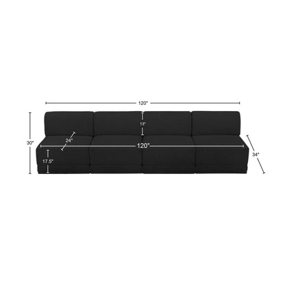 Rudy Black Boucle Fabric Modular Sofa S120