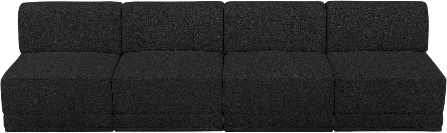 rudy black boucle fabric modular sofa s120