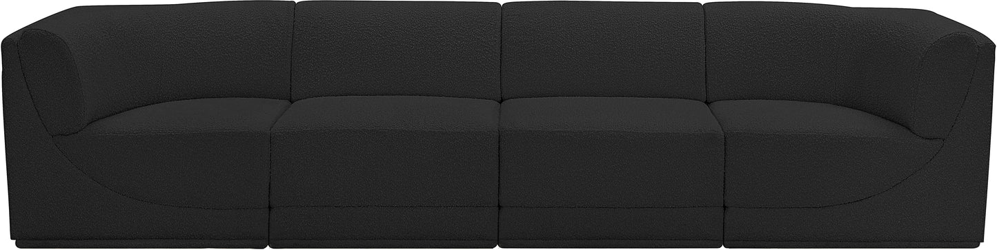 rudy black boucle fabric modular sofa s128