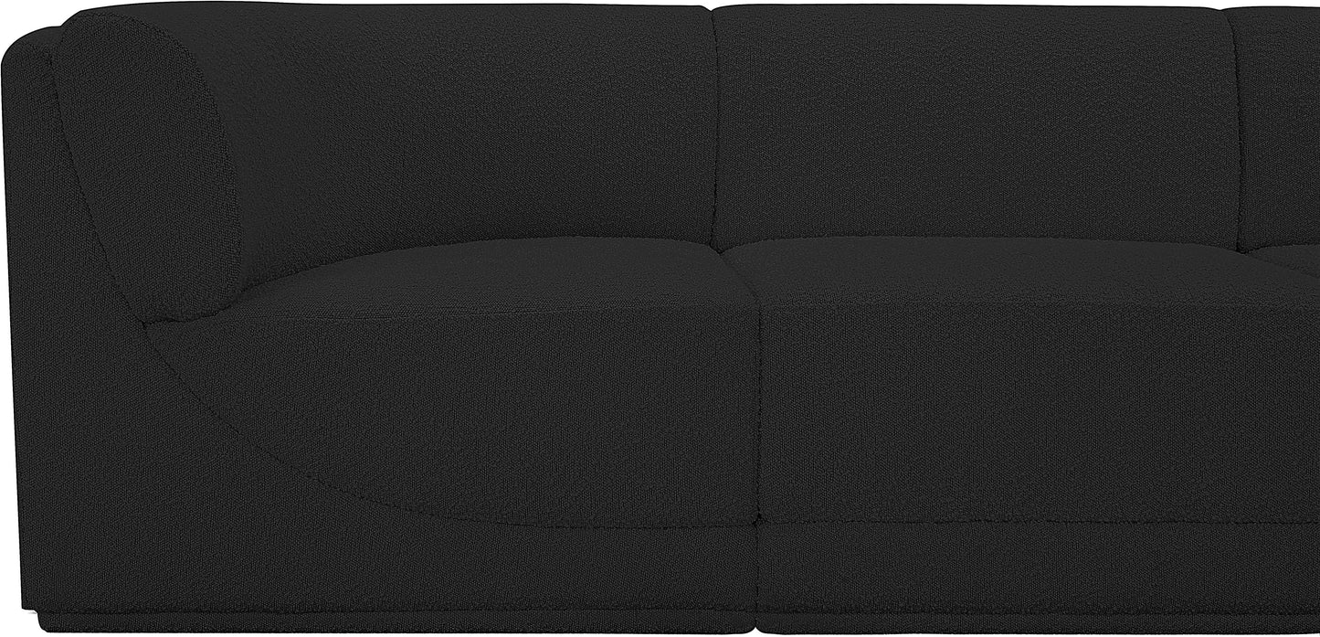 rudy black boucle fabric modular sofa s128