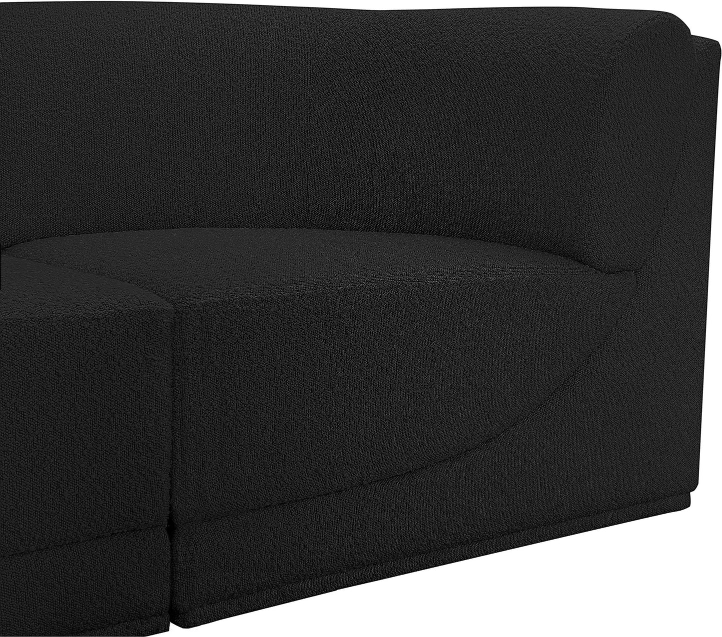 rudy black boucle fabric modular sofa s128