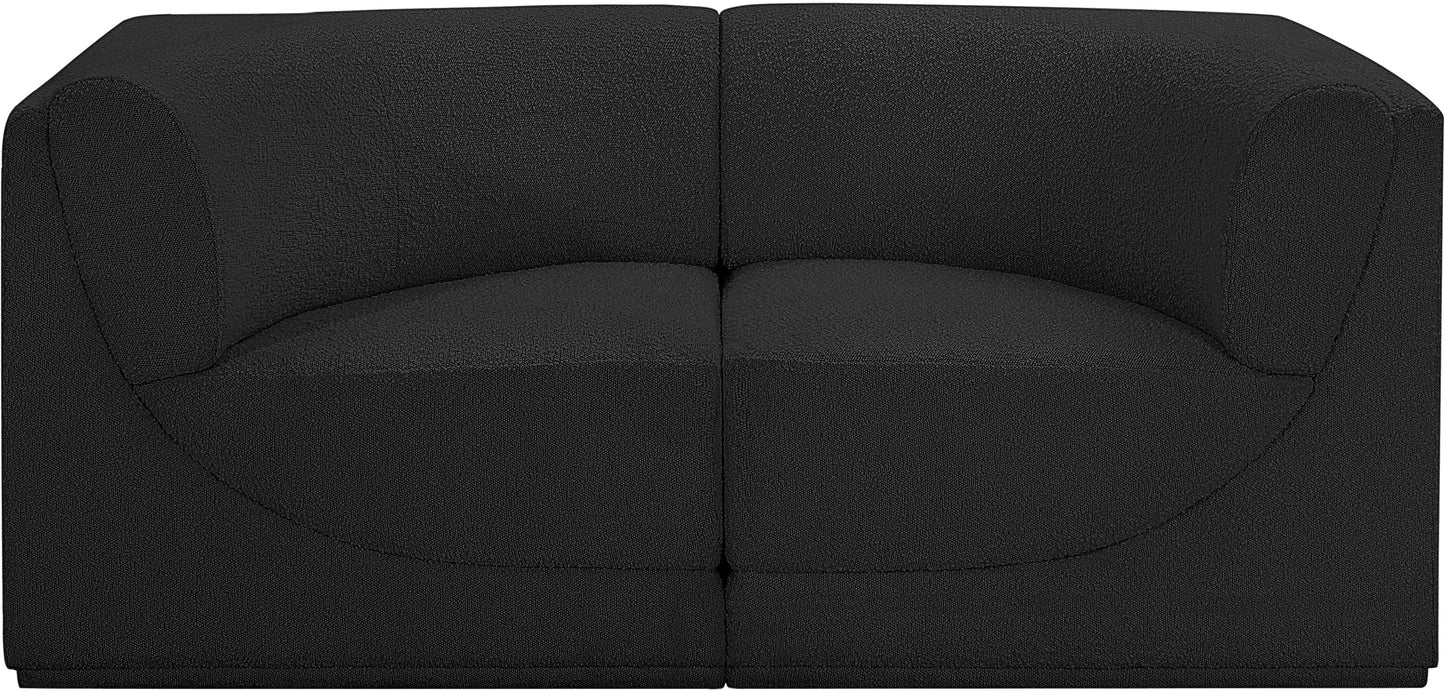 rudy black boucle fabric modular sofa s68