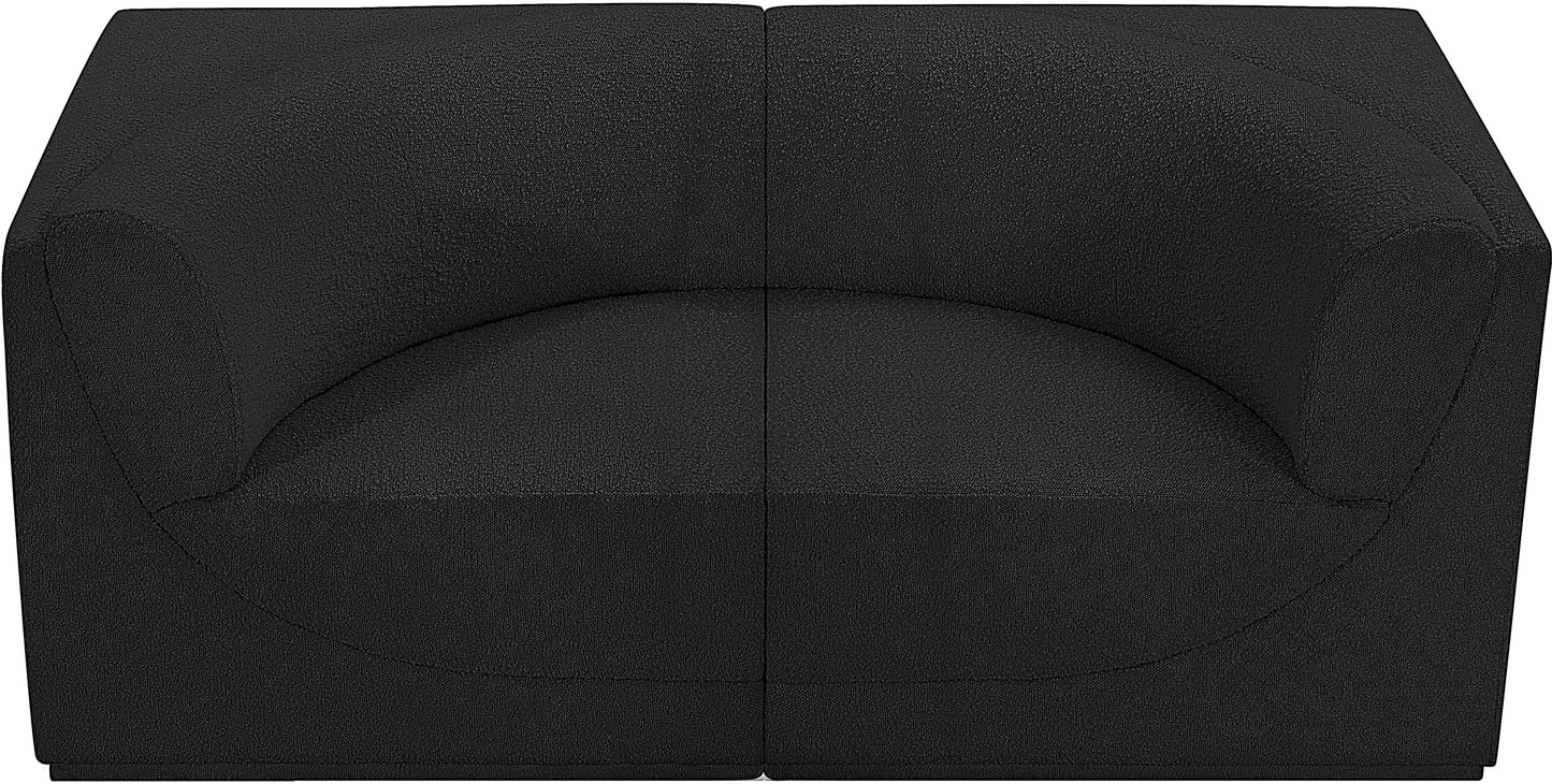 rudy black boucle fabric modular sofa s68