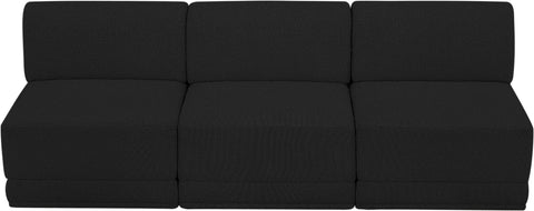 Rudy Black Boucle Fabric Modular Sofa S90