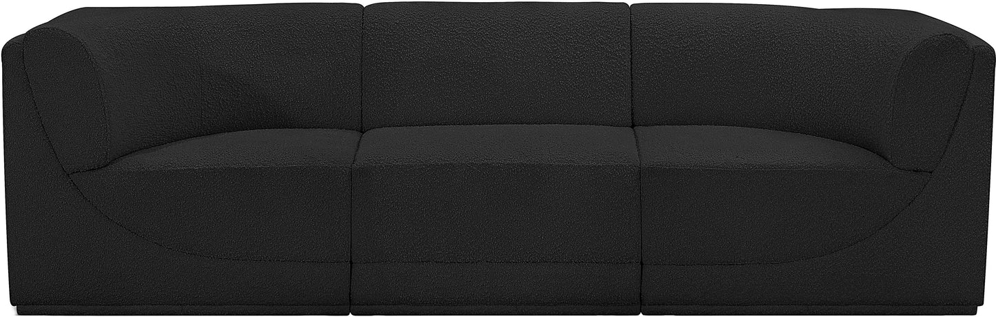 rudy black boucle fabric modular sofa s98