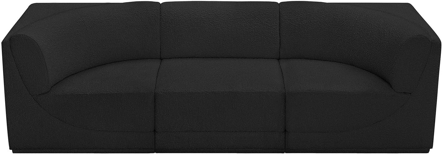 rudy black boucle fabric modular sofa s98