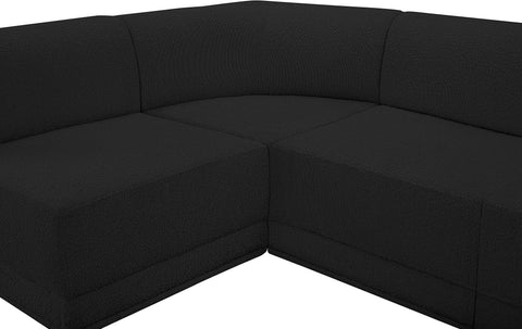 Rudy Black Boucle Fabric Modular Sectional Sec5A