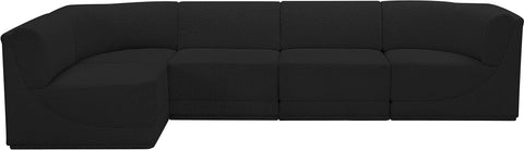 Rudy Black Boucle Fabric Modular Sectional Sec5A