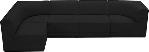 Rudy Black Boucle Fabric Modular Sectional Sec5A