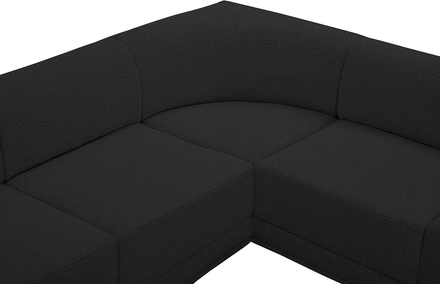 rudy black boucle fabric modular sectional sec5b