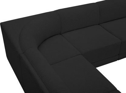 Rudy Black Boucle Fabric Modular Sectional Sec5B