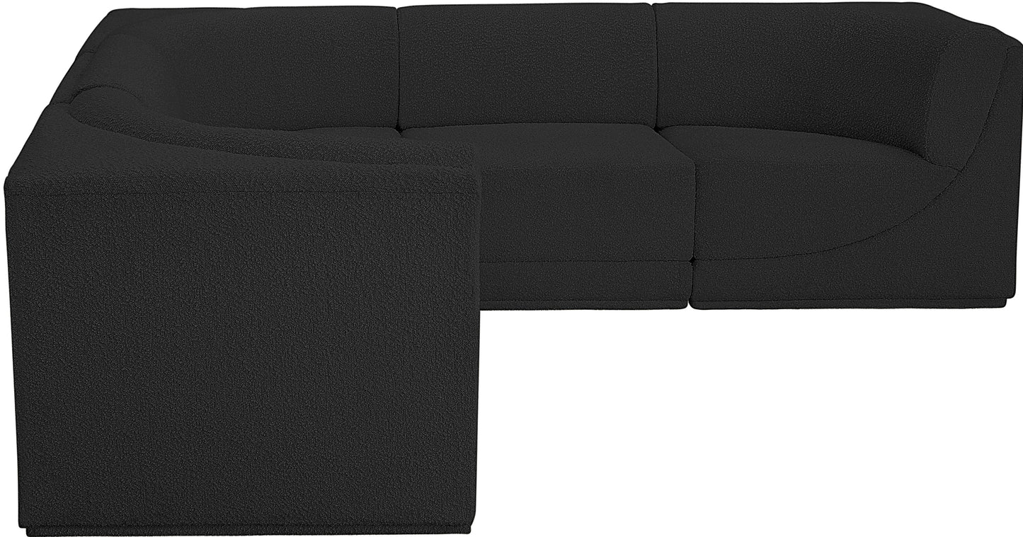 rudy black boucle fabric modular sectional sec5b