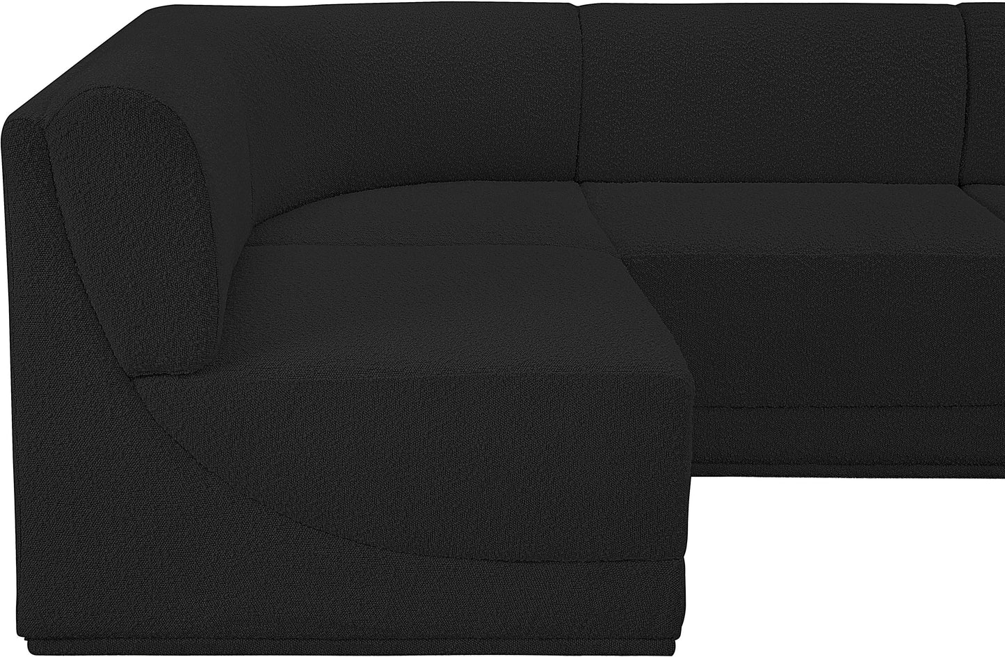 rudy black boucle fabric modular sectional sec6a