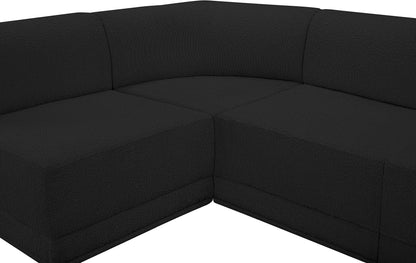 Rudy Black Boucle Fabric Modular Sectional Sec6A