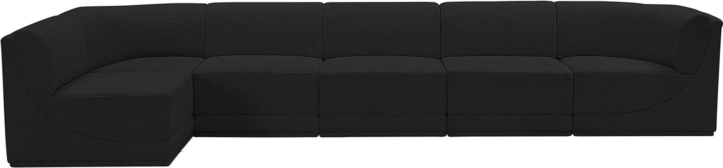 rudy black boucle fabric modular sectional sec6a