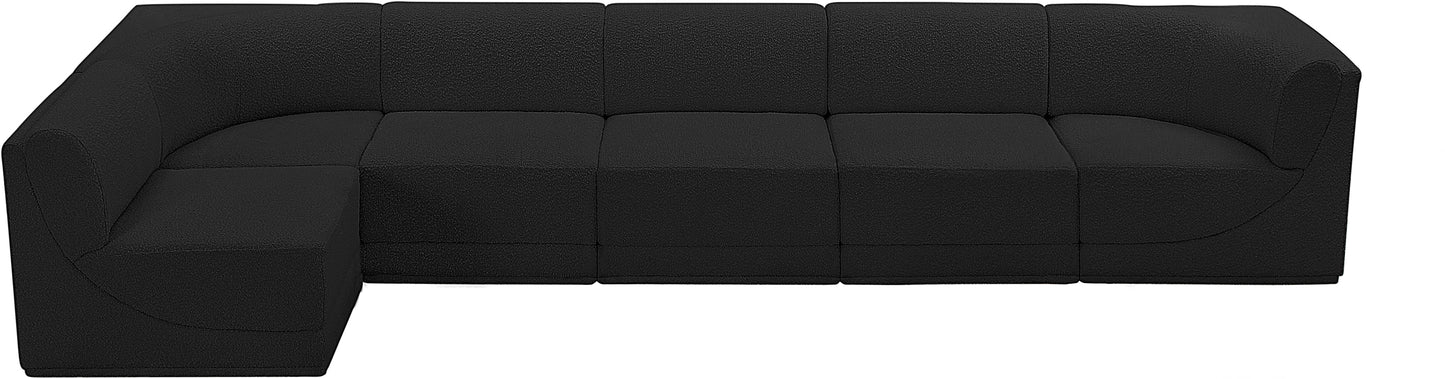 rudy black boucle fabric modular sectional sec6a