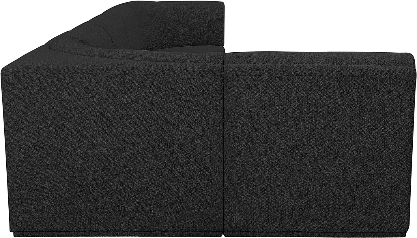 rudy black boucle fabric modular sectional sec6a