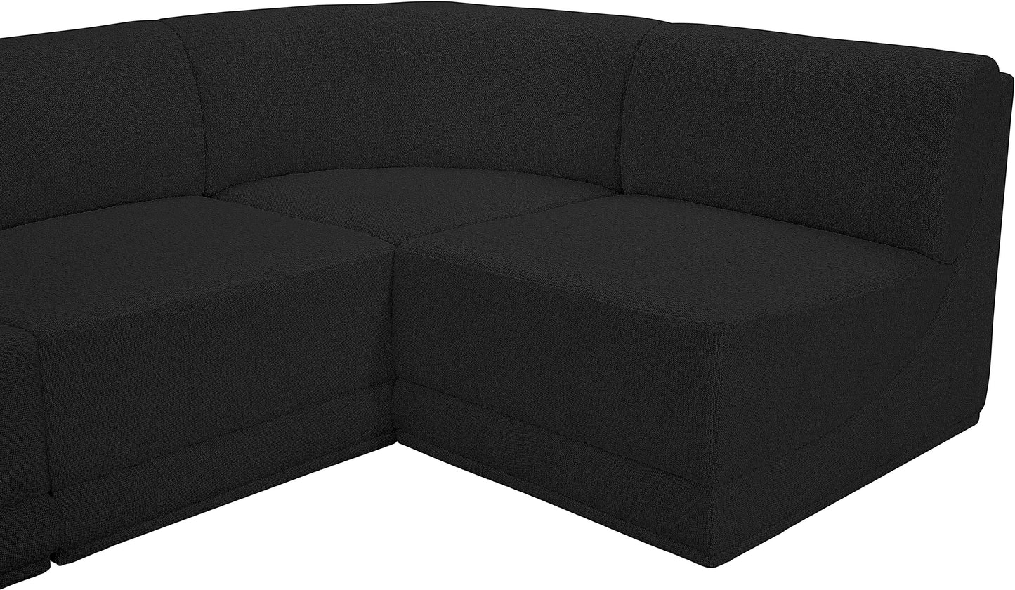 rudy black boucle fabric modular sectional sec6a