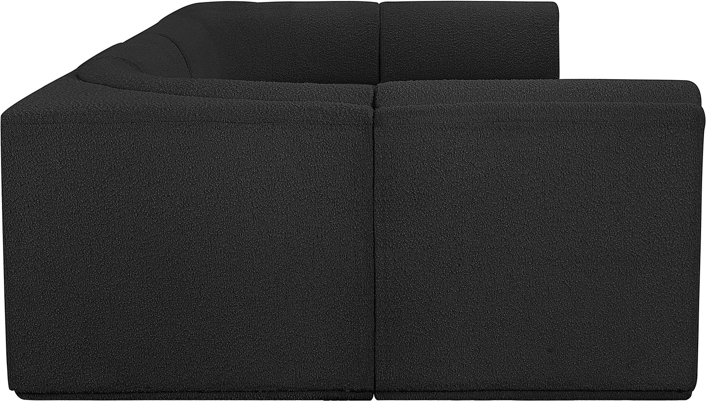 rudy black boucle fabric modular sectional sec6b