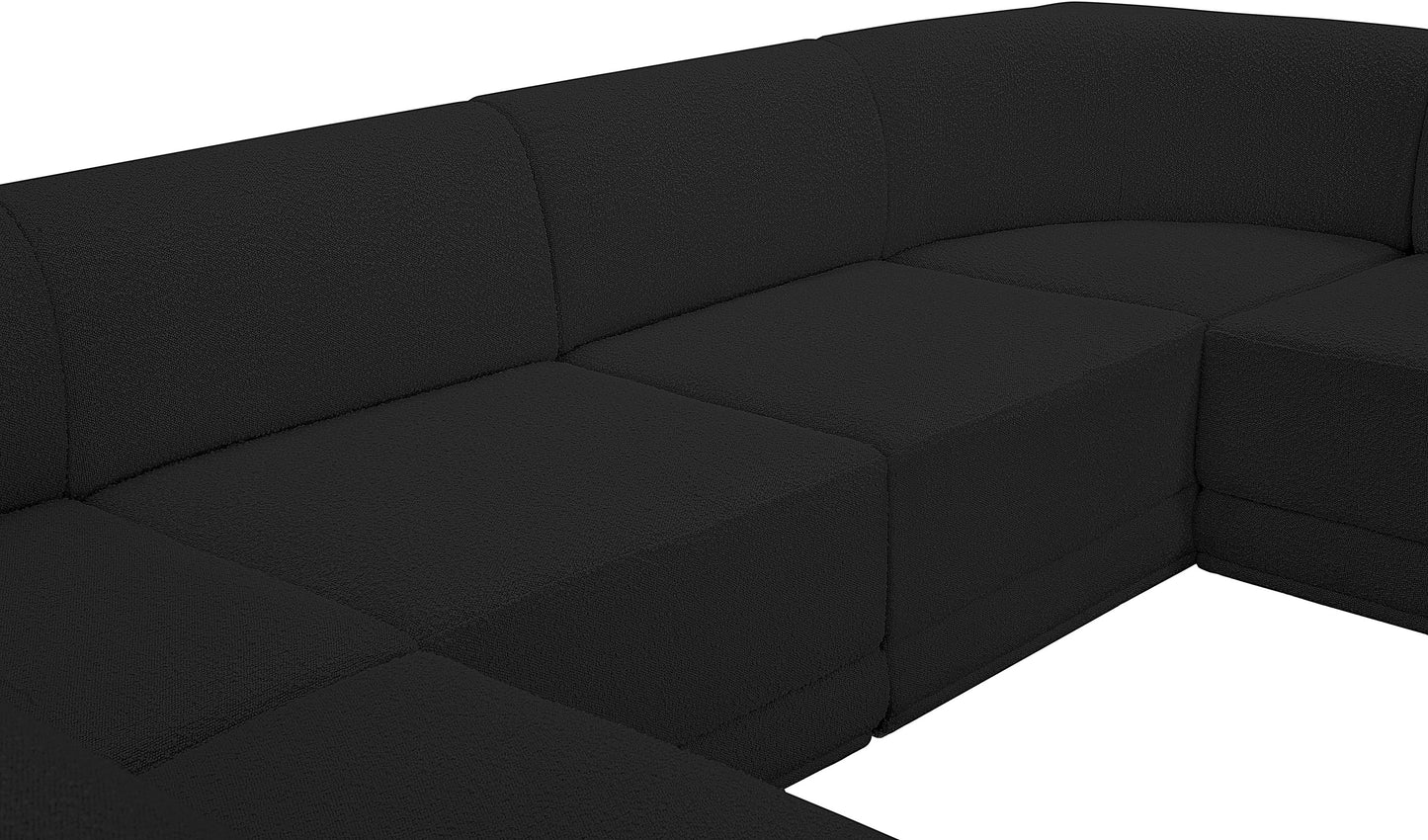 rudy black boucle fabric modular sectional sec6b