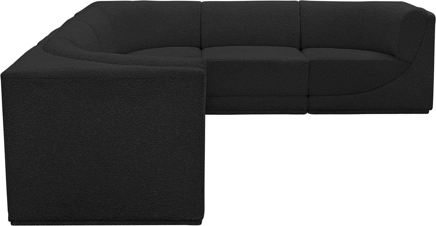 rudy black boucle fabric modular sectional sec6c