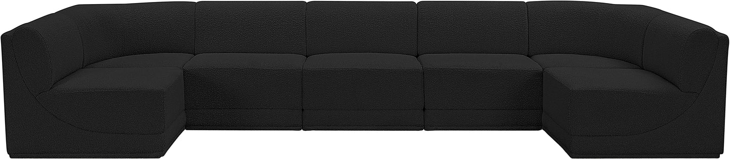 rudy black boucle fabric modular sectional sec7a