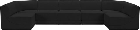 Rudy Black Boucle Fabric Modular Sectional Sec7A