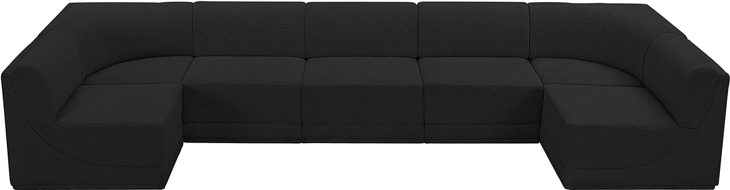 rudy black boucle fabric modular sectional sec7a