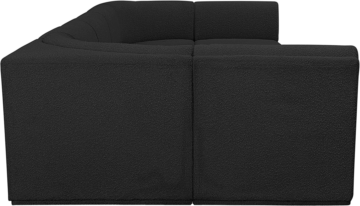 rudy black boucle fabric modular sectional sec7a