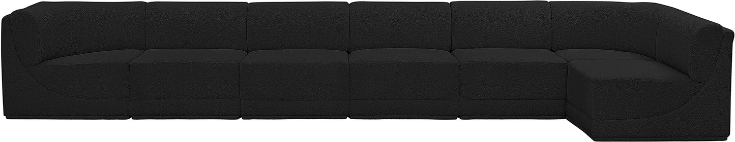 rudy black boucle fabric modular sectional sec7b