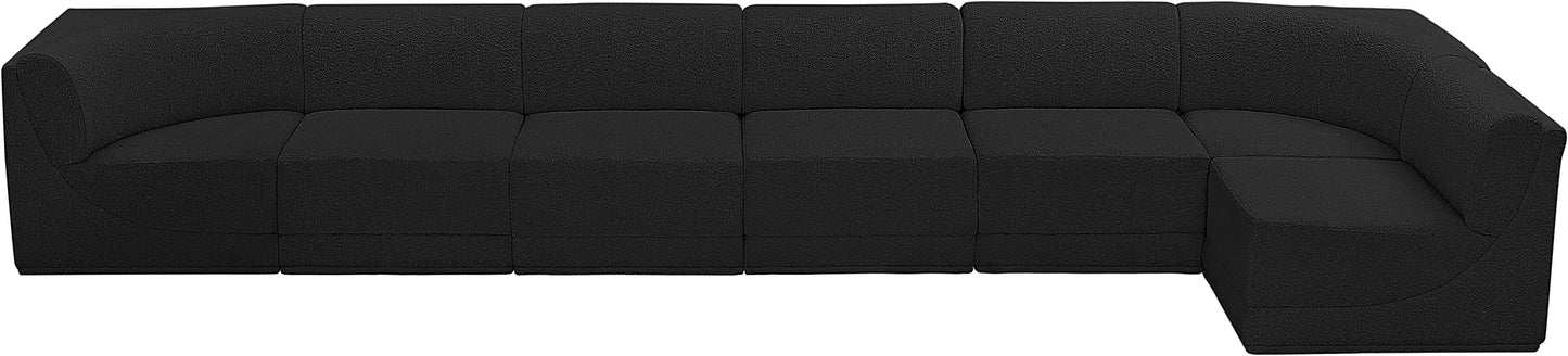 rudy black boucle fabric modular sectional sec7b