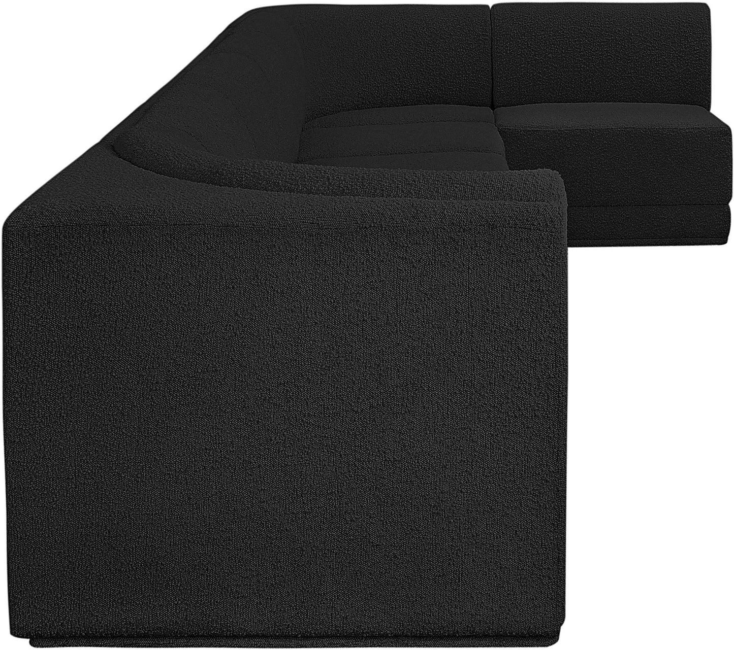 rudy black boucle fabric modular sectional sec7b