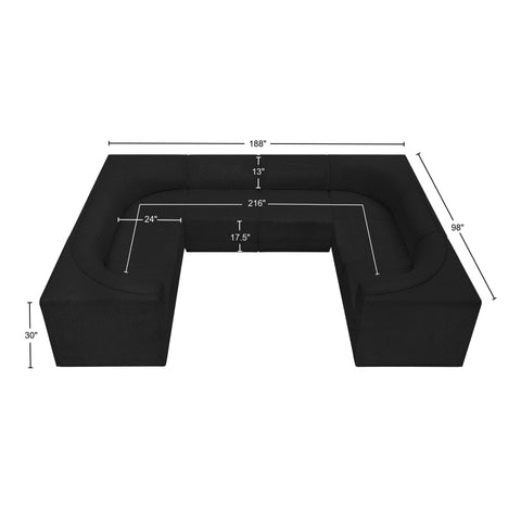 Rudy Black Boucle Fabric Modular Sectional Sec8A